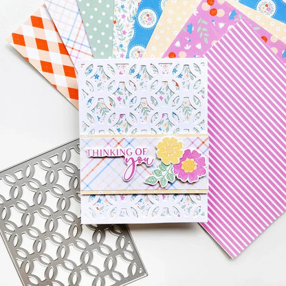 Catherine Pooler - Cover Plate Die - Lattice Love. Available at Embellish Away located in Bowmanville Ontario Canada. Example by Catherine Pooler Designs.