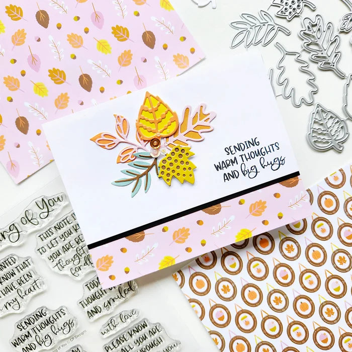 Catherine Pooler - Dies - Falling Foliage. Available at Embellish Away located in Bowmanville Ontario Canada. Example by Ilina at Catherine Pooler Designs.