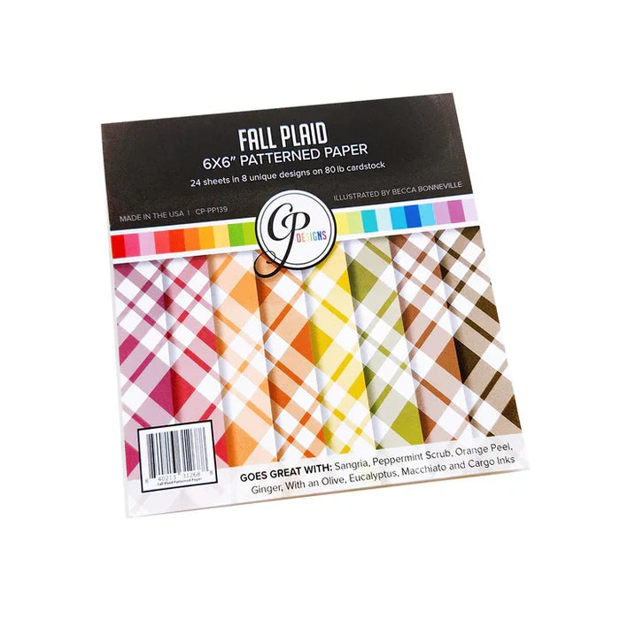 Catherine Pooler - Patterned Paper - Fall Plaid. We put together the Fall Plaid Patterned Paper pack for those occasions! This fall color combo was specially chosen to give that traditional feel of the changing leaves in the season! Available at Embellish Away located in Bowmanville Ontario Canada.