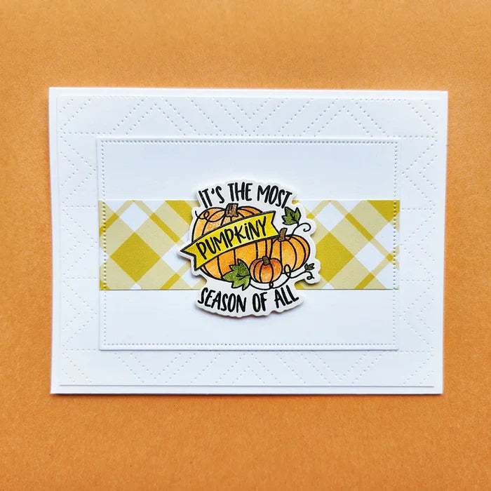 Catherine Pooler - Patterned Paper - Fall Plaid. We put together the Fall Plaid Patterned Paper pack for those occasions! This fall color combo was specially chosen to give that traditional feel of the changing leaves in the season! Available at Embellish Away located in Bowmanville Ontario Canada. Example by Catherine 
Pooler Designs.