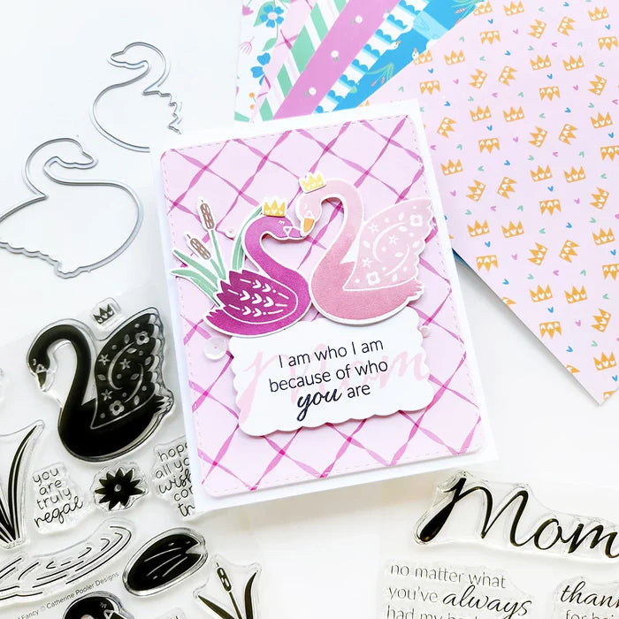 Catherine Pooler - Patterned Paper - Swan Lake. Plaid print, a timeless touch. Available at Embellish Away located in Bowmanville Ontario Canada. Example by Catherine Pooler Designs brand ambassador.