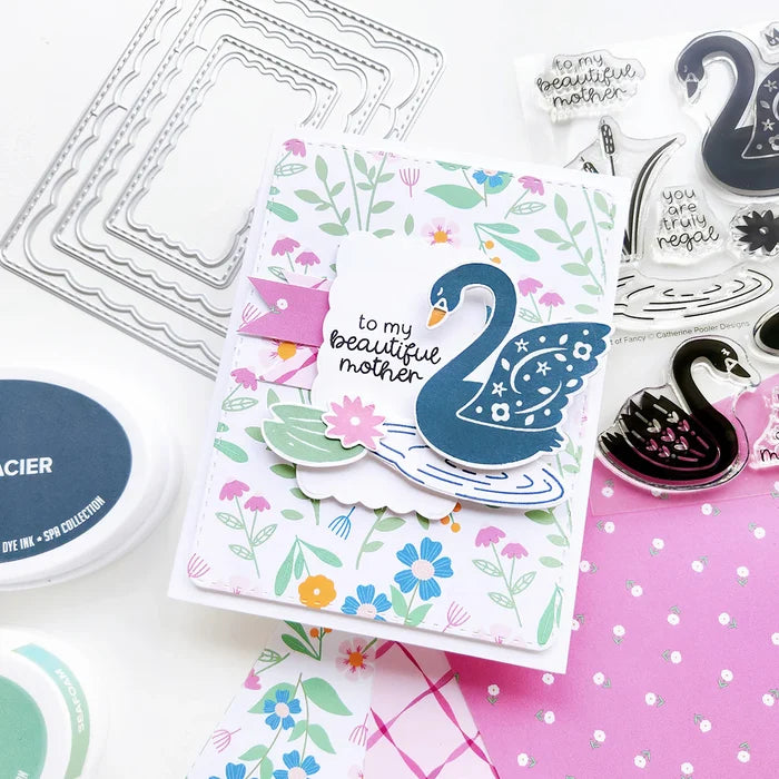 Catherine Pooler - Patterned Paper - Swan Lake. Plaid print, a timeless touch. Available at Embellish Away located in Bowmanville Ontario Canada. Example by Catherine Pooler Designs brand ambassador.