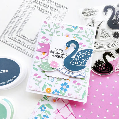 Catherine Pooler - Patterned Paper - Swan Lake. Plaid print, a timeless touch. Available at Embellish Away located in Bowmanville Ontario Canada. Example by Catherine Pooler Designs brand ambassador.