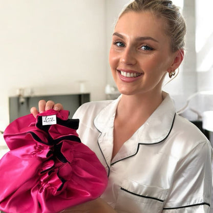 Cherry Noir Vegan Silk Bonnet