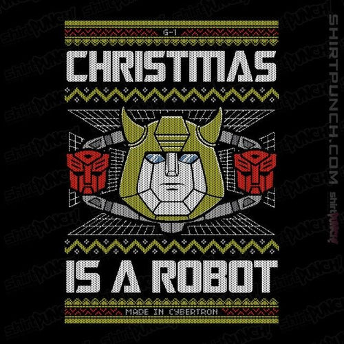 Shirts Magnets / 3"x3" / Black Christmas Is A Robot