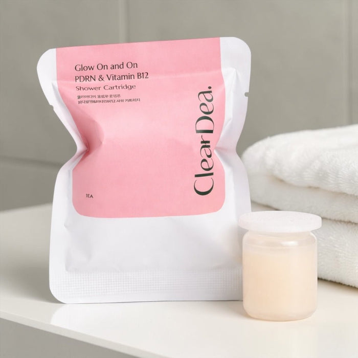 ClearDea Glow On and On Shower Cartridge(PDRN & Vitamin B12) خرطوشة الاستحمام توهج كليرديا مستمر (PDRN وفيتامين B12) - Princess Cosmetics Qatar