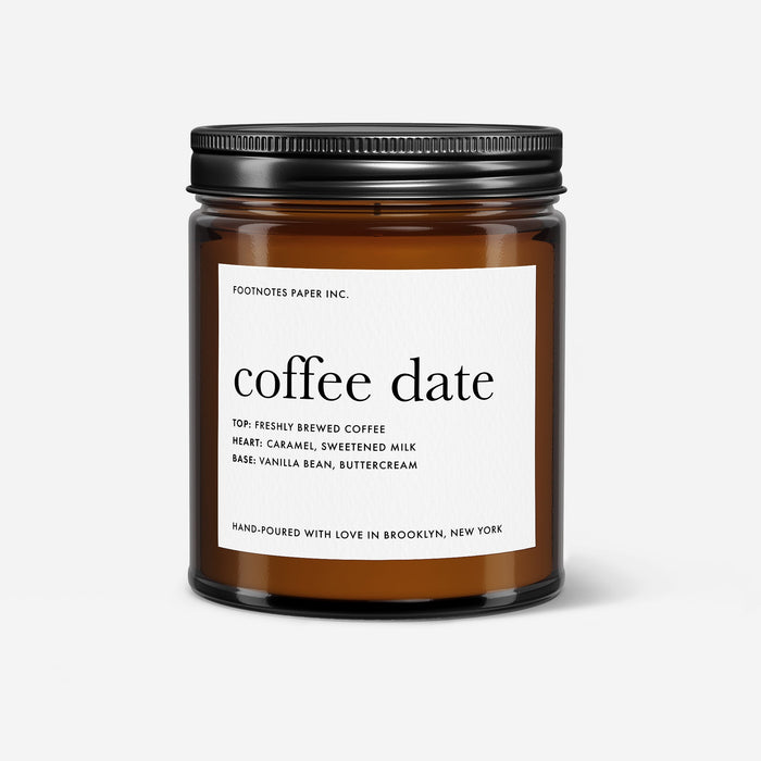 Coffee Date Candle | Coffee, caramel, vanilla - Footnotes Paper