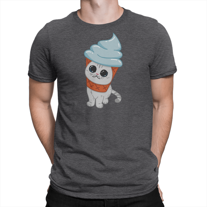 Coffee Ice Cream Cone Unisex Shirt Heather Charcoal