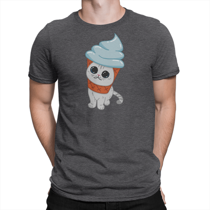 Coffee Ice Cream Cone Unisex Shirt Heather Charcoal