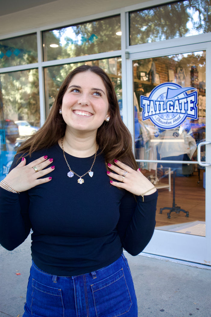 College Vault North Carolina Charm Necklace - Detail View - Brianna Cannon
