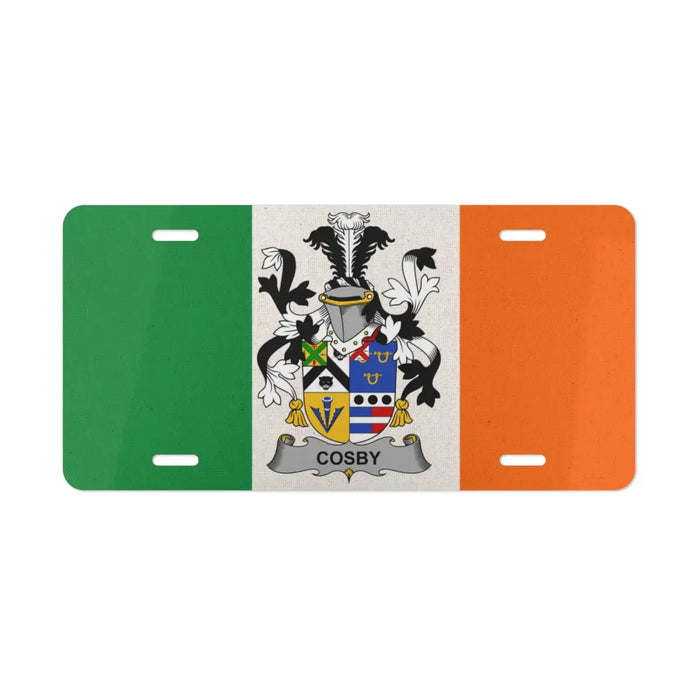 Irish Flag with Cosby Coat of Arms license plate