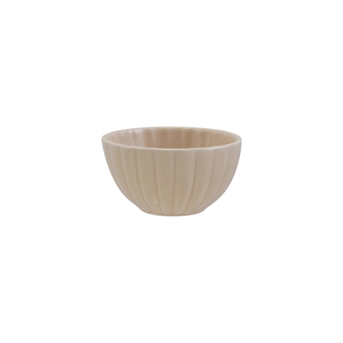 Cream Ribbed Bowl