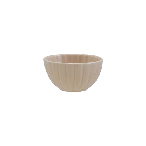Cream Ribbed Bowl