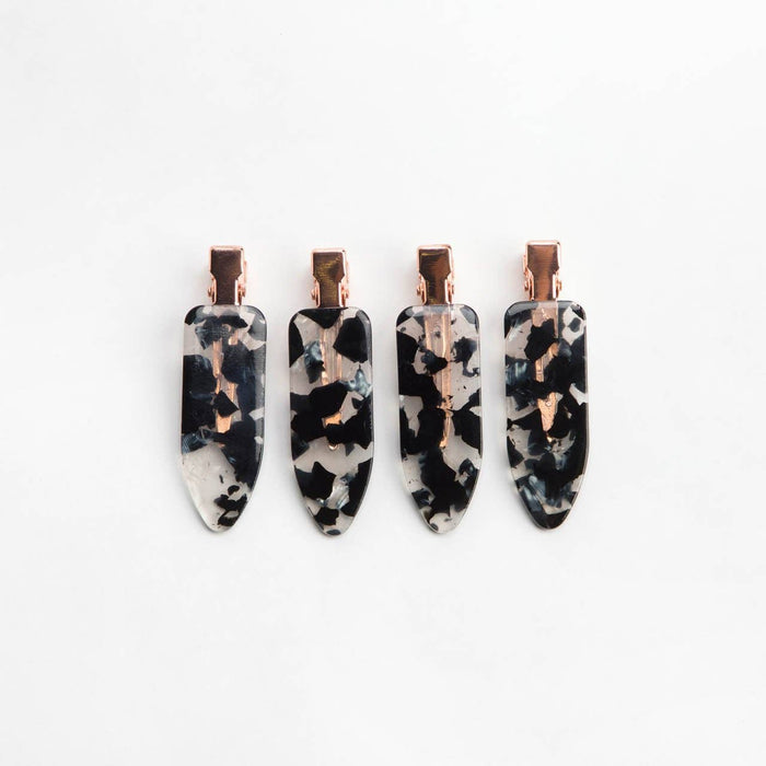 Creaseless Clips 4pc Set - Black Terrazzo - Pine & Moss