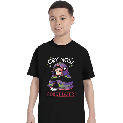Daily_Deal_Shirts T-Shirts, Youth / XS / Black Cry Now Robot Later