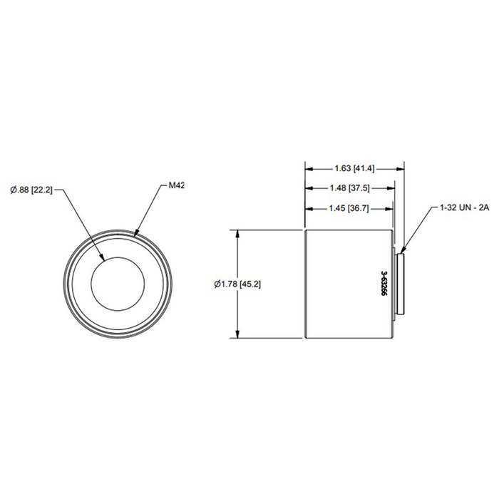 C/T Camera Adapter, SKU Navitar-3-63266, three quarter front view