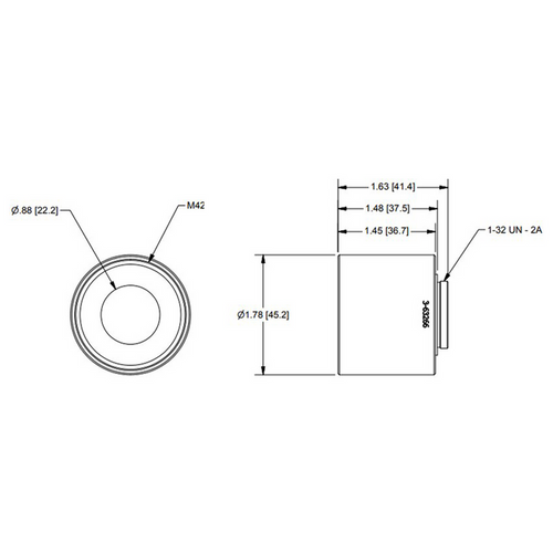 C/T Camera Adapter, SKU Navitar-3-63266, three quarter front view