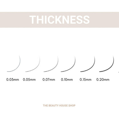 different lash thickness for eyelash extensions