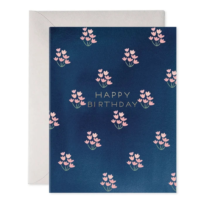 Dainty Block Print Birthday Card