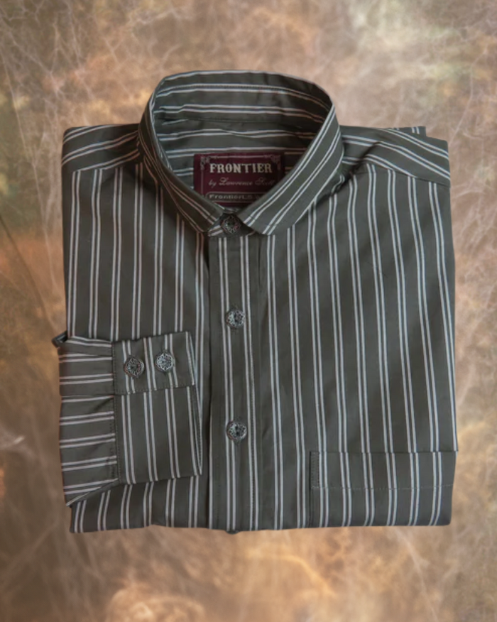 Dark Grey and White Stripe Men's Dakota Shirt