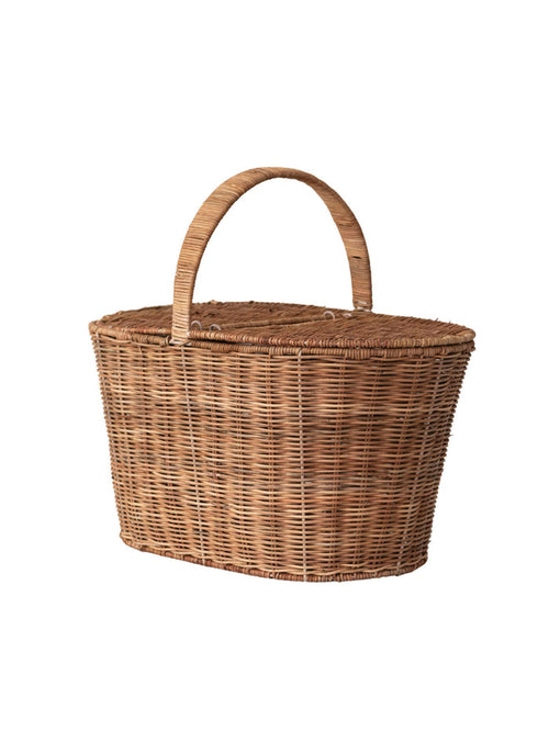 Decorative Hand-Woven Rattan Picnic Basket - Pick Up Only