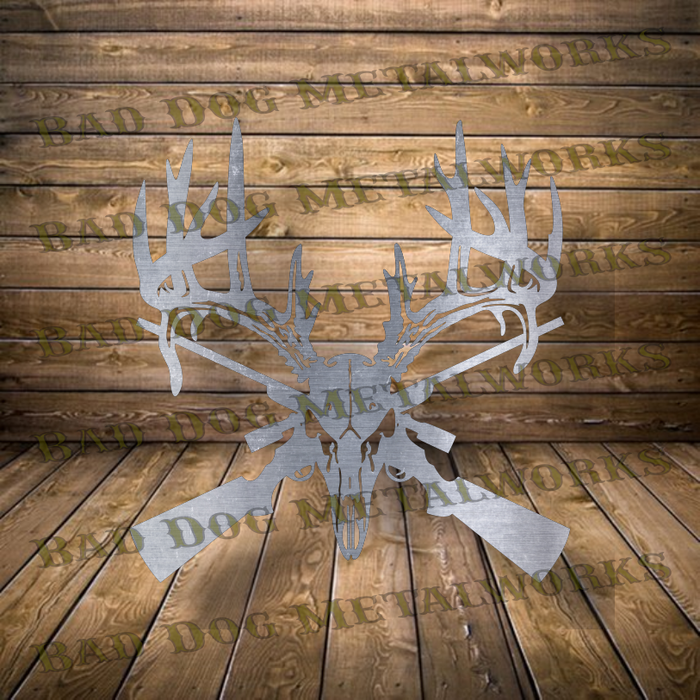 Deer Skull and Guns - Dxf and Svg