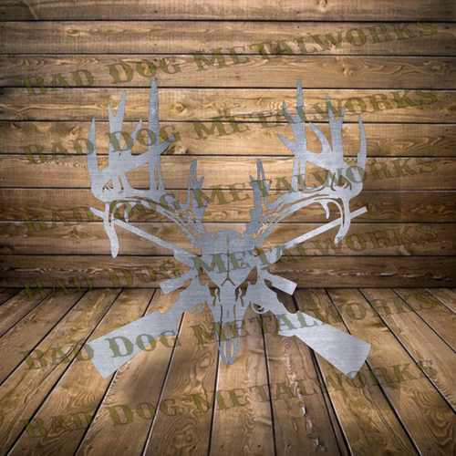 Deer Skull and Guns - Dxf and Svg