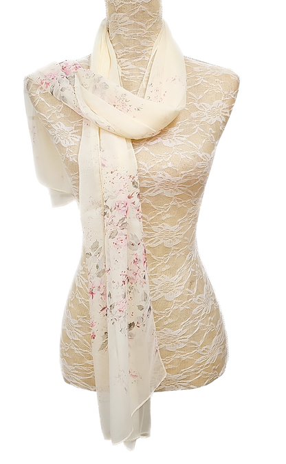 Delicate Flower Chiffon Scarf