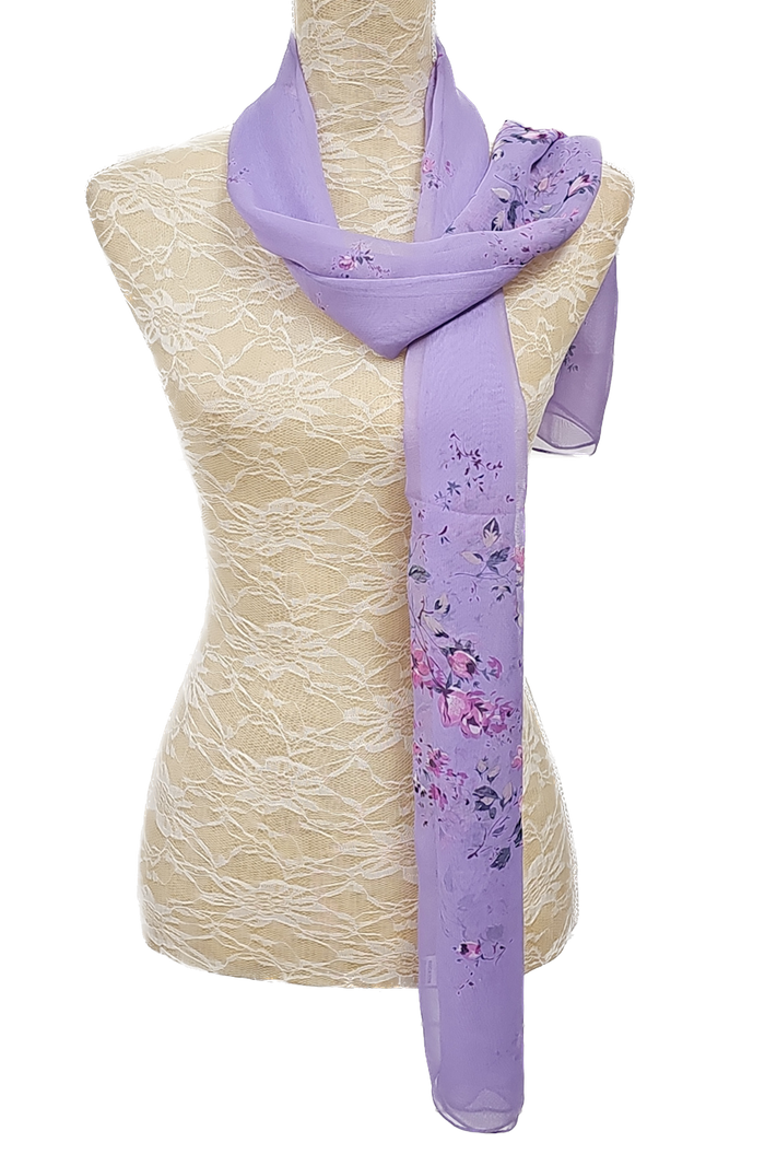 Delicate Flower Chiffon Scarf