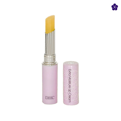 DHC Extra moist lip cream. Texture and item. Murasaki Cosmetics Japanese skincare shop in Europe. Japanese lip balm