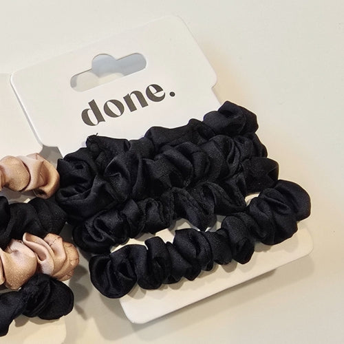 Done Hair Ties 4 Piece Satin Black