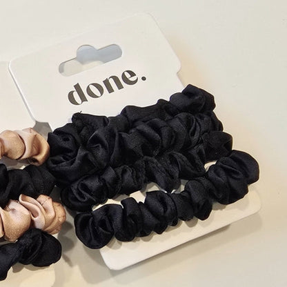 Done Hair Ties 4 Piece Satin Black