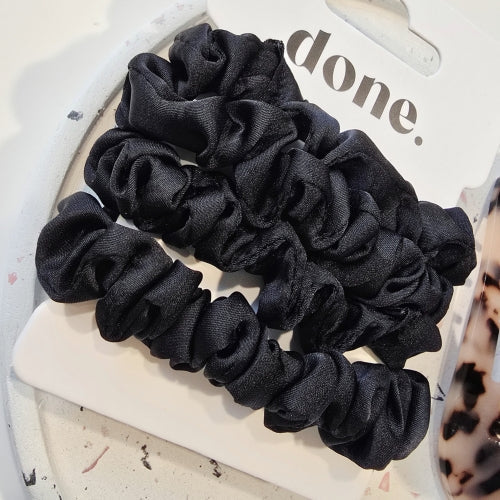 Done Hair Ties 4 Piece Satin Black