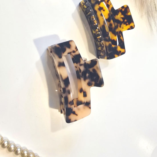 Done Square Claw Clip Light Leopard
