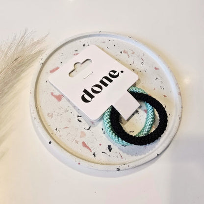 Done Textured Hair Ties 2 Piece Green/Black