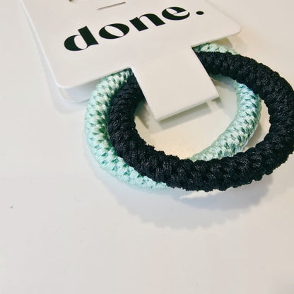 Done Textured Hair Ties 2 Piece Green/Black