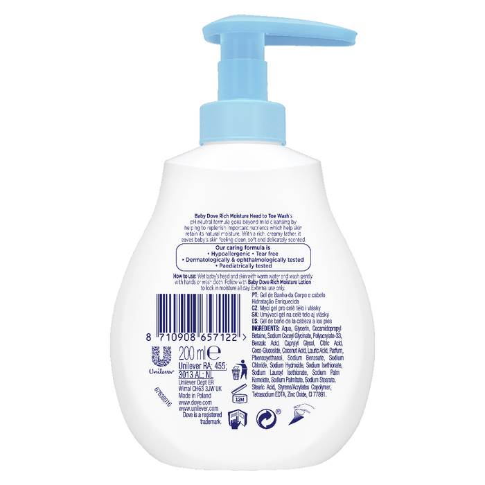 Dove Baby Head to Toe Wash Rich Moisture(Imported )(UI) 200ml
