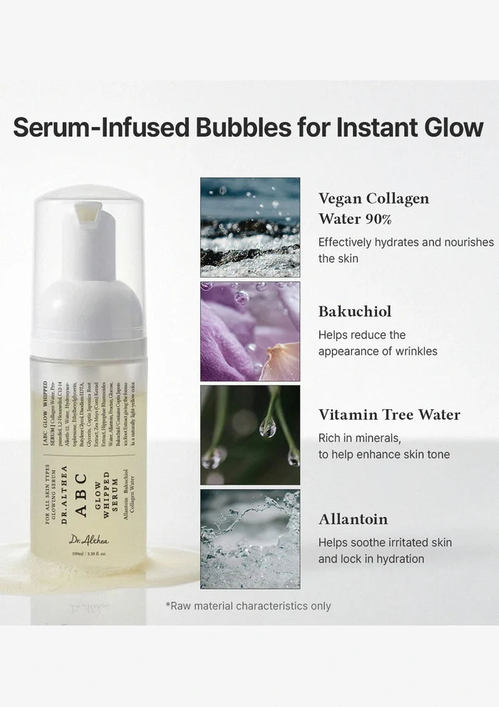 Skincare product with ingredients listed on a white background