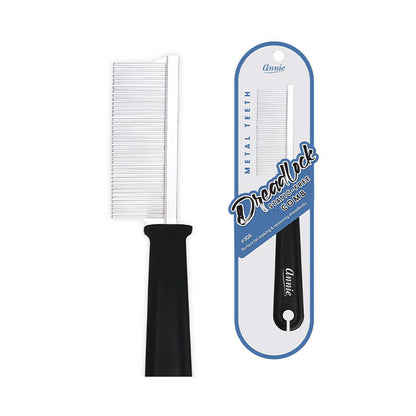 ANNIE metal teeth extra long dreadlock comb with black handle for sectioning and maintenance of long dreadlocks