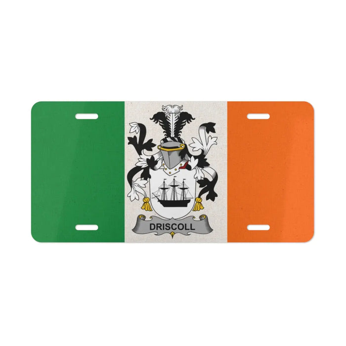 Irish Heritage Driscoll Family Crest License Plate