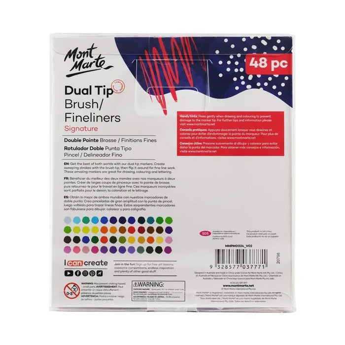 Dual Tip Brush/Fine Liners Signature 48pc