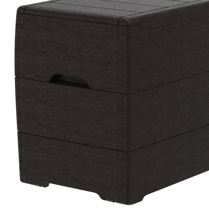 Durasheds Duramax 71 Gallon Outdoor Resin Deck Box, Garden Furniture Organizer Brown