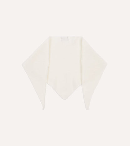 Ecru Lambswool Triangle Neck Scarf