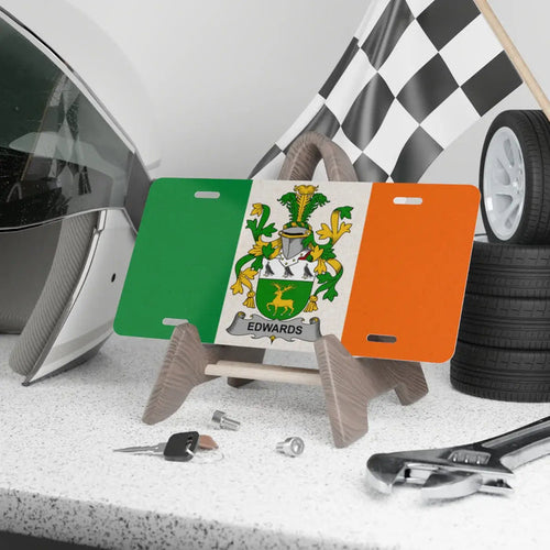 Personalized Ireland Flag and Crest License Plate