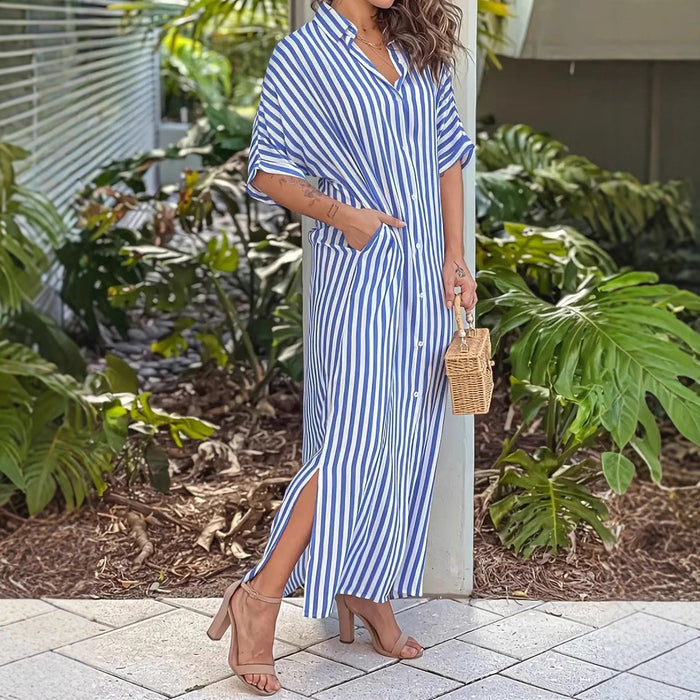 Elegant Casual Striped Womens Dress