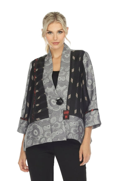 Elegant Mixed Media Jacquard Jacket - 3789