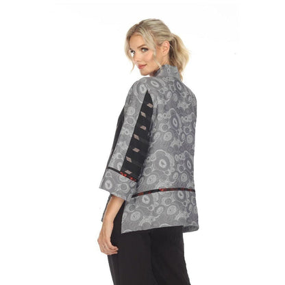 Elegant Mixed Media Jacquard Jacket - 3789
