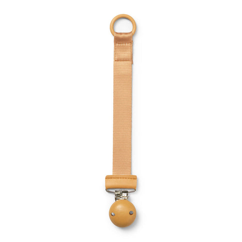 Elodie Schnullerkette Gold mit Holzdetail und Silikonring