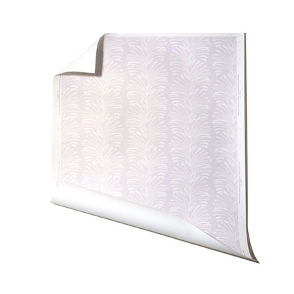 Emma Lavender made-to-order wallpaper with soft lavender botanical pattern, manufactured in the USA with short lead times
