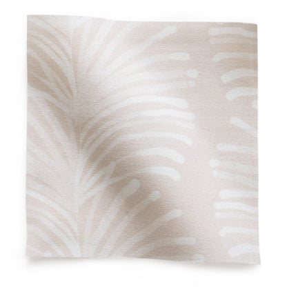 Emma Sand Pillow fabric swatch with subtle leaf pattern on sandy cotton, made-to-order and manufactured in the USA with short lead times